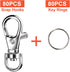LEOBRO 160PCS Keychain Clips and Key Chain Rings, 80PCS Swivel Snap Hook and 80PCS Key Rings, Keychain Rings for Crafts, Keychain Rings Bulk, Key ...