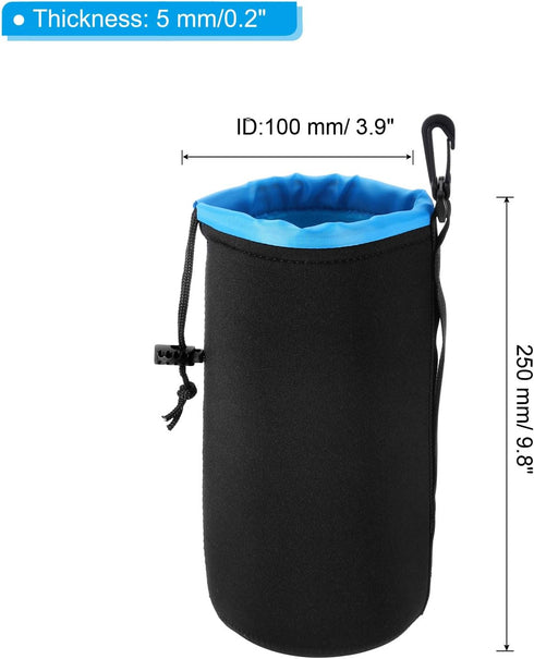 PATIKIL Camera Lens Bag, 2 Pcs 3.9" IDx9.8 H Drawstring Lens Pouch with Thick Protective Neoprene, Lens Case for DSLR Camera Lens, Water Coffee Cu...