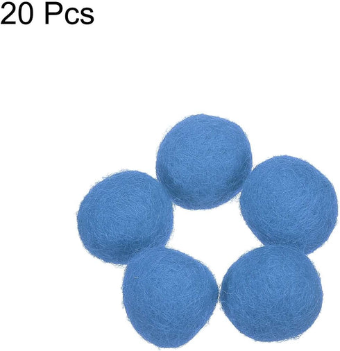 PATIKIL Wool Felt Balls Beads Wool Felting Pom 2cm 20mm Light Blue for Home Crafts Handcrafts Project DIY Pack of 20...