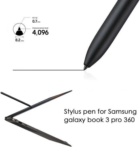 Black for Samsung Galaxy Book 3 360 Pen Galaxy Book 3 Pro 360 S Pen for Samsung Galaxy Book 3 Pro Stylus Pen with Galaxy Book 3 Nibs Replacement(B...