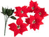 Juvale 4 Pack Poinsettias Artificial Christmas Flowers - Lifelike Red Poinsettias with Velvety Petals for Holiday Decor, Wreaths, and Centerpieces...