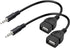AUX to USB Adapter (Not for Headphone) 3.5mm Male Audio Jack Plug to USB 2.0 Female Converter for Playing Music with USB Flash Drive in Car - 2 Pa...