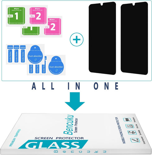 (2 Pack) HPTech Privacy Screen Protector for Samsung Galaxy A25 5G Anti Spy Tempered Glass, Bubble Free, Case Friendly......