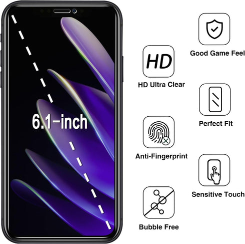 (2 Pack) by HPTech Privacy Screen Protector for Apple iPhone 11, iPhone XR 6.1 Inch Anti Spy Tempered Glass, 0.33mm, Bubble Free, Case Friendly......