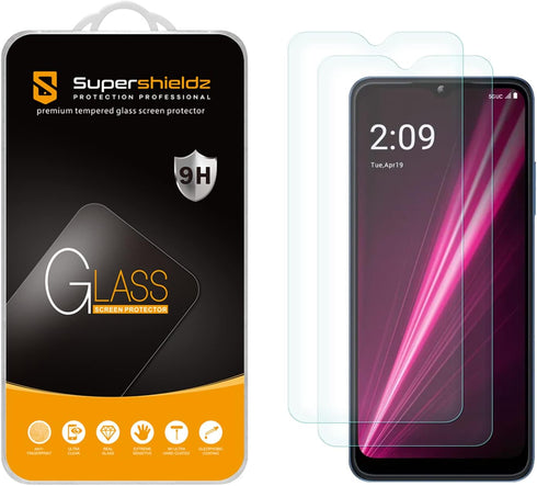 Supershieldz (2 Pack) Designed for T-Mobile Revvl 6 5G / Revvl 6x 5G Tempered Glass Screen Protector, Anti Scratch, Bubble Free...