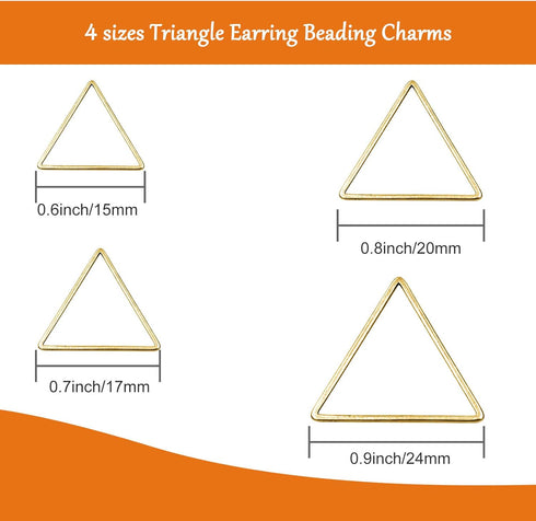 70Pcs Triangle Earring Beading Ring,4Sizes Earring Hoops Connector Links Open Bezels Linking Rings Earrings Pendant for DIY Jewelry Making Finding...