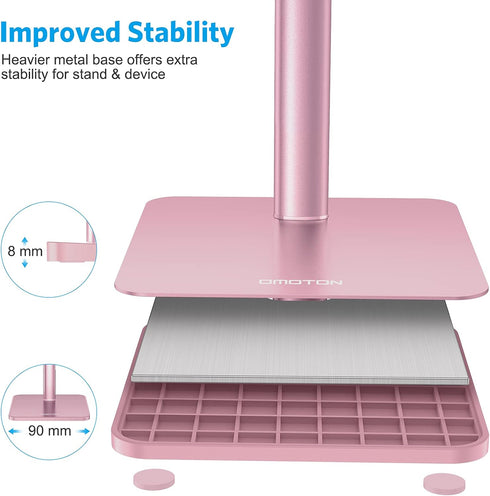 OMOTON Cell Phone Stand, Adjustable Angle Height Desk Phone Dock Holder for iPhone SE 2/11 / 11 Pro/XS Max/XR, Samsung Galaxy S20 / S10 / S9 / S8 ...