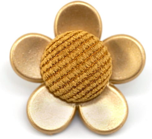 20 pcs Flower Yellow Fabric Core Sewing Shank Coat Buttons -30mm -1 3/16"...