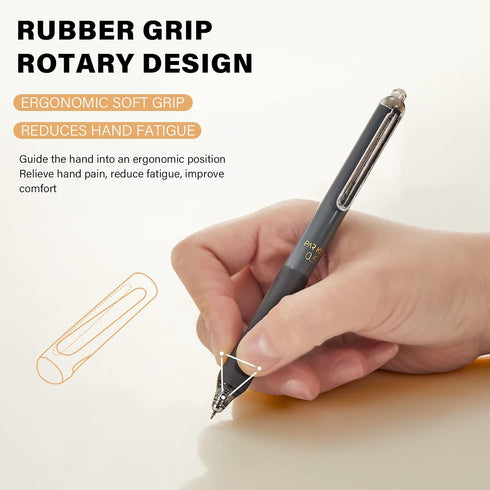 ParKoo Gel Pens Quick Dry Ink Fine Point 0.5mm, Retractable Rolling Ball Black Ink Pen, Click Silent Pens Set for Journaling Notetaking Drawing Sk...