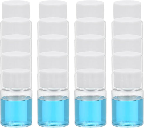 PATIKIL 20 Pcs 15ml Reagent Bottles, PET Wide Mouth Round Bottles with Screw Cap for Lab Water Reagent Liquids Solid Sample Storage Seal, Transpar...