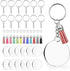 48 Pieces Acrylic Keychain Blanks Set Including Clear Circle Keychains Blank & Key Rings & Tassels & Jump Chain for Vinyl Crafting DIY Crafts Proj...