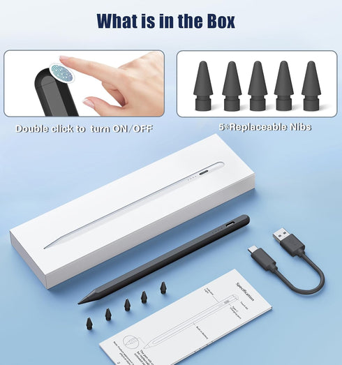 Black Stylus Pen for iPad,35 Mins Fast Charging for Apple iPad Pencil,Palm Rejection, Tilt Sensitivity, Work for 2018-2023 Apple iPad Pro 11/12.9 ...