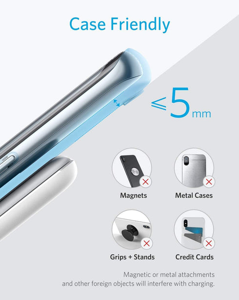 Anker 313 Wireless Charger (Stand), Qi-Certified for iPhone 14/14 Pro/14 Pro Max/13/13 Pro Max, 10W Fast-Charging Galaxy S20, S10 (No AC Adapter)....