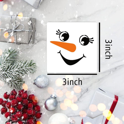 Christmas Snowman Face Stencils for Painting,3” Snowman Xmas Stencil for Wood Slice,Christmas Tree,Mantel Shelf,Window Decor...