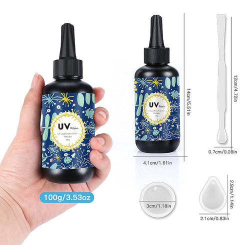 Crystal Clear Hard UV Resin Upgraded Formula Ultraviolet Fast Curing Resin for Jewelry Making Craft Decoration, Hard Transparent Glue Solar Cure S...