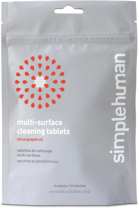 simplehuman multi-surface cleaning tablets, citrus grapefruit, 12 tablets (yields 6 oz cleaner each)...