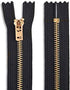 Lakesstory 3 Inch Metal Zipper - Black, Gold Brass, Heavy Duty, Non-Separating, Durable, for Clothing & DIY Projects...