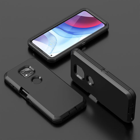 Jiunai for Moto G Power 2021 Case, 3-Piece Heavy Duty Armor Shockproof Tough Hybrid Dual Layer Drop Protection Bumper Rugged Matte Protective Phon...
