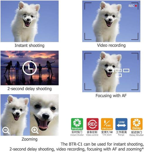 JJC Wireless Bluetooth Remote Control Replace Canon BR-E1 for Canon EOS R100 R50 R10 R8 R7 R6 Mark II R6 R5 M50 M6 Mark II M200 6D Mark II Reble T...