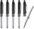 PATIKIL Ballpoint Pen with Stylus Tip and LED Flashlight, 5 Pack 3 in 1 Metal Pen Black Ink 1.0mm Medium Point Stylus Pen for Touch Screens, Black...