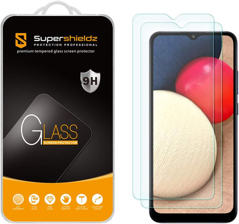 Supershieldz (2 Pack) Designed for Samsung Galaxy A02s Tempered Glass Screen Protector, Anti Scratch, Bubble Free...