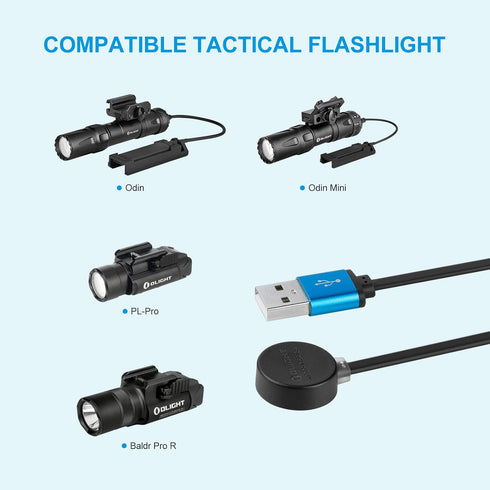 OLIGHT MCC 3 Charger in Balck Upgraded Smart Magnetic Charging Cable Only Suitable for Odin/Odin Mini/PL-Pro/Baton3 Series/Warrior Mini2/Perun 2/S...