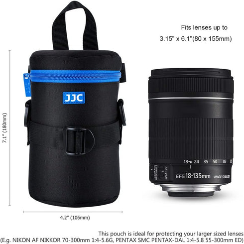 JJC Deluxe Lens Case Pouch Bag for Canon EF 24-70mm f4L/75-300mm f4-5.6/100-300mm f4.5-5.6, Nikon AF 70-300mm f4-5.6G/AF-S 55-300mm f4.5-5.6, Tamr...