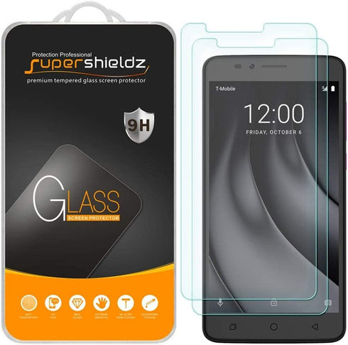 Supershieldz (2 Pack) Designed for T-Mobile (Revvl Plus) Tempered Glass Screen Protector, Anti Scratch, Bubble Free...