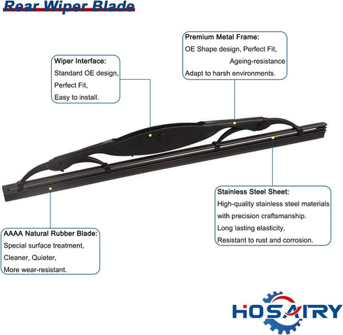 Rear Wiper Arm Blade Set for Buick Encore 2013-2020, for Chevy Trax 2015-2020 Rear Windshield Wiper Arm Blade Assembly 95915136 95466019...