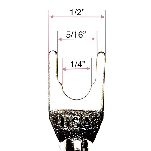 CESS-028L HiFi Premium Speaker Cable Jumpers 8 Inches - Fork Spade Plug to Spade Plug Speaker Jumper Cables - 4 Pack (Large Fork)...