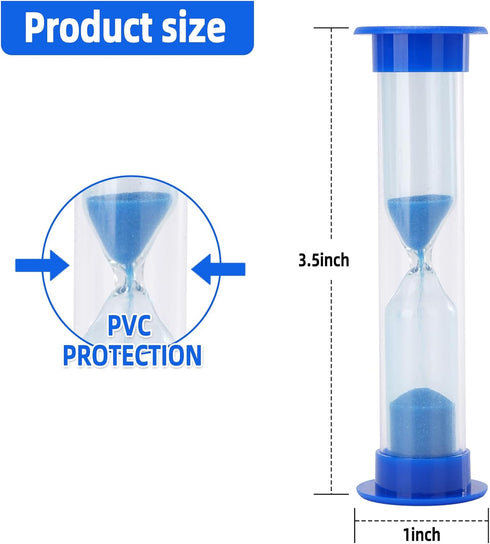 I-MART Plastic Sand Timer Sandglass Hourglass Sand Clock Timer 30 sec, 1 min, 2 mins, 3 mins, 5 mins, 10 mins (Pack of 6)...