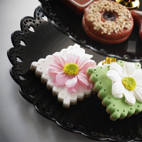 Artliving 3-Tier Plastic Cake Stand Dessert Stand Cupcake Stand Tea Party Serving Platter Black Gold...