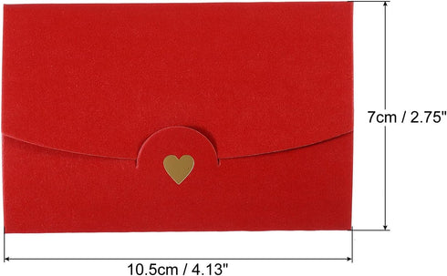 PATIKIL Mini Envelopes, 12 Pack Small Gift Card Holders Retro Gold Heart Business Invitation Envelopes for Wedding Birthday, Red...