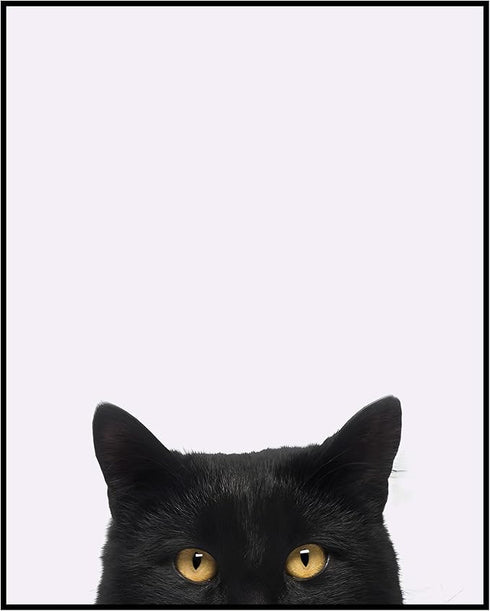 Posterizer 1 pcs-Sneaky Black Cat-Unique Cat Lovers Decor-Art for Animal Lovers-Abstract & Modern Art- Gift for Men Women Teens-Living Room Bedro...