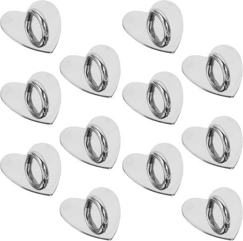 12 Pieces Phone Charm Hook, Cell Phone Finger Ring Phone Keychain Ring Adhesive Metal Phone Finger Grip Loop Stand Heart Holder for DIY Phone Case...