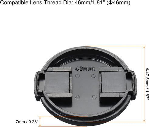 PATIKIL Camera Lens Cap, 2 Pack Sides Pinch Front Lens Cover with Microfiber Cleaning Cloth for 46mm Thread Universal DSLR Lenses for Nikon, for F...