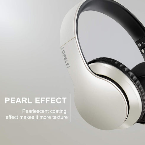 LORELEI X6 Over-Ear Headphones with Microphone, Lightweight Foldable & Portable Stereo Bass Headphones with 1.45M No-Tangle, Wired Headphones for ...