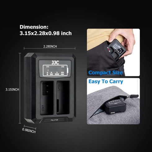 LP-E8 Battery Charger USB Dual Charger for Canon EOS Rebel T5i T4i T3i T2i 700D 650D 600D 550D Kiss X7i Kiss X6i Kiss X5 Kiss X4 Digital Camera...