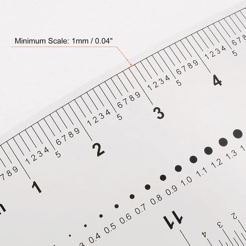 Film Flexible Ruler 12 Inch 1mm Scale PET Plastic Folding Straight Ruler Calibration Soft Ruler Measuring Tool for Factory, Transparent...