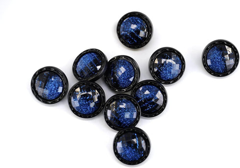 20 pcs Beveled Cut Glass Shiny Blue Sewing Shank Buttons for Coats -25mm -1"...
