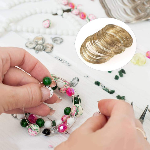 300Pcs Jewelry Beading Wire for Jewelry Making,KC Gold Jewelry Craft Wire Memory Wire Cuff for Jewelry Making DIY Bracelet Necklace Craft Supplies...