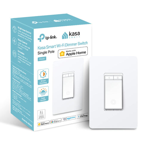Kasa Apple HomeKit Smart Dimmer Switch KS220, Single Pole, Neutral Wire Required, 2.4GHz Wi-Fi Light Switch Works with Siri, Alexa and Google Home...
