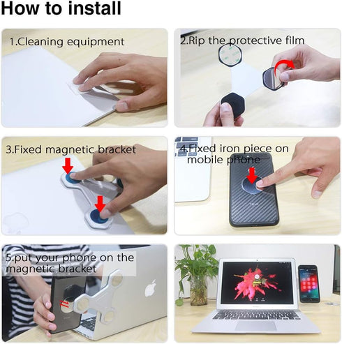 xcivi Monitor Side Mount Magnetic Bracket - Laptop Duo Screen Mount & Smartphone Holder (Silver)...