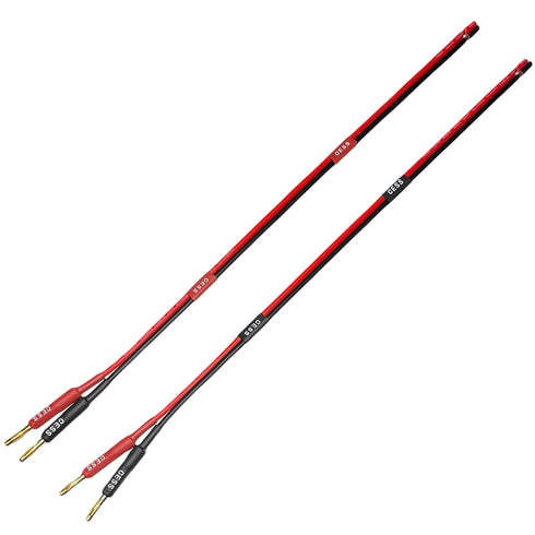 CESS-225-1f Banana Plug Adapter Connector to Bare Wire Open End Audio Cable DIY for Speakers & Amplifier, 2-Channel, 14 Gauge (1 Foot)...