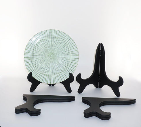 Artliving Black 7" Wood-like Plastic Easels Plate Display Stands Picture Frame Stand Holder-Set of 4...