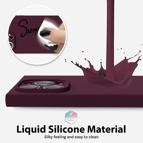 oakxco for iPhone 15 Pro Max Phone Case Silicone Square Edge, Soft Rubber Gel Aesthetic Cute Cover for Women Girl, Thin Slim Protective Flexible M...