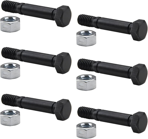 (6) 52100100 Shear Pin Bolts with Nuts for Ariens 00659100 521001 Snow Blower - 6 Packs Snowthrower Parts (2'' × 5/16''), Black...