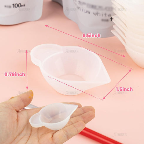 AUEAR, 10 Pack Silicone Mold Cup Dispenser Mini Measuring Mixing for DIY Jewelry Making Epoxy Resin Craft...