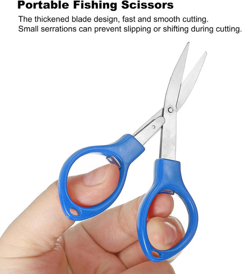 PATIKIL Folding Scissors, 6 Pack Portable Travel Mini Scissors Stainless Steel Non-Rust Glasses-Shaped Shear Small Craft Cutter for Home Fishing A...