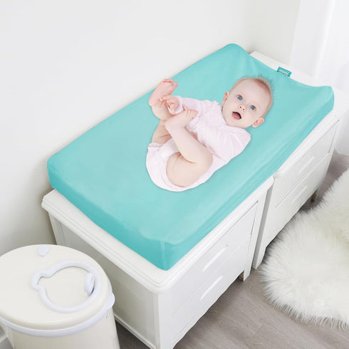 Changing Pad Cover Waterproof, 2 Pack Diaper Change Table Sheets for Baby Boys Girls, Fitted Cradle Sheets for 32"x16" Contoured Pad, Breathable &...